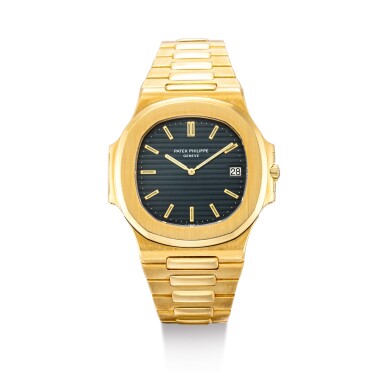 View full screen - View 1 of Lot 2088. PATEK PHILIPPE | NAUTILUS, REFERENCE 3700, A YELLOW GOLD BRACELET WATCH WITH DATE, CIRCA 1980 | 百達翡麗 | "Nautilus 型號3700 黃金鏈帶腕錶,備日期顯示,機芯編號1307252,錶殼編號544962,約1980年製".