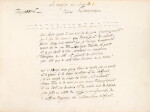 VIGNY. La Maison du Berger. Poème autographe signé, 1844. 4 p. in-4 oblong. Important fragment 70 vers