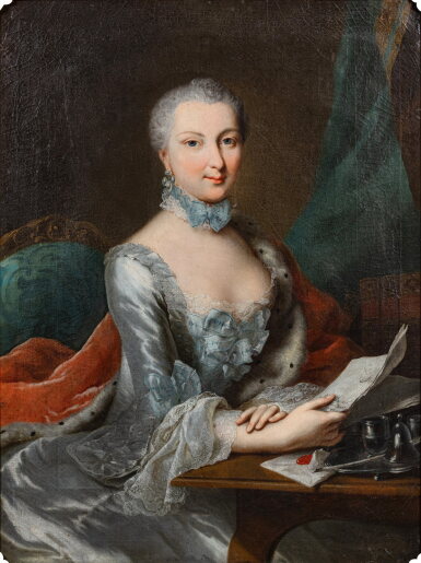 View full screen - View 1 of Lot 505. Portrait of Sophie Caroline de Camas, née von Brandt (1686-1766).