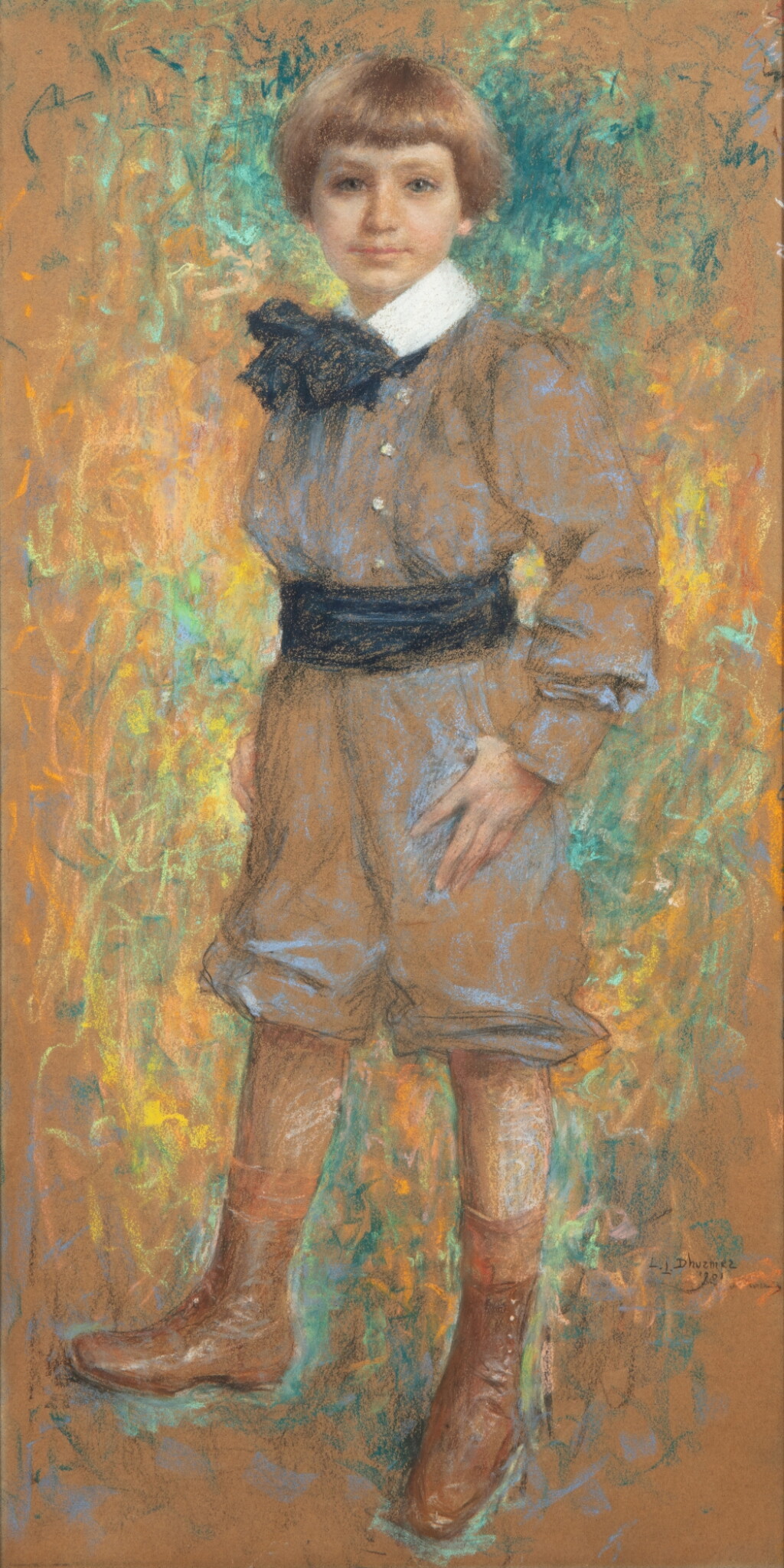 View full screen - View 1 of Lot 308. Portrait of a young boy | Portrait d'un jeune garçon.
