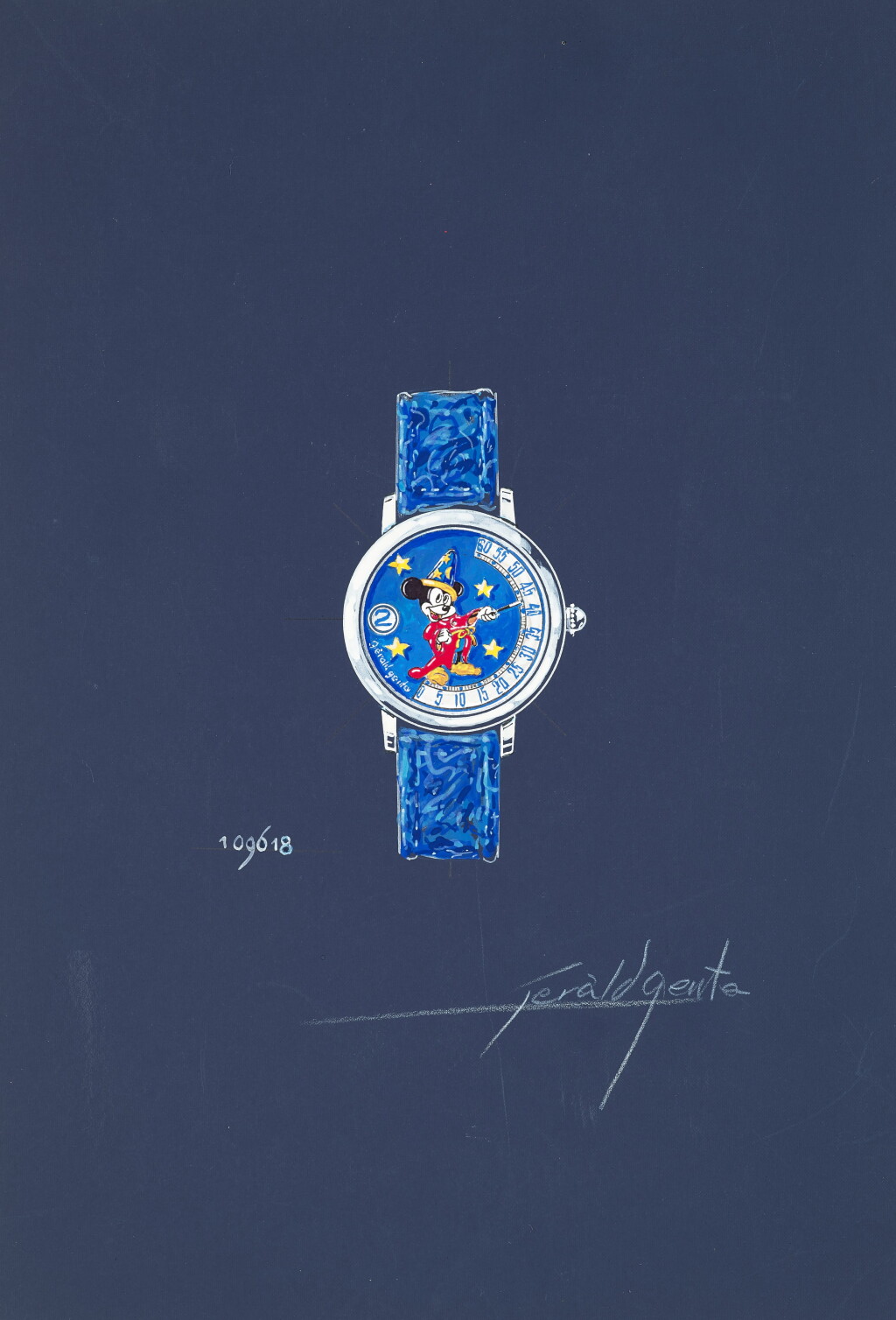 View full screen - View 1 of Lot 1001. An original prototype design of a Gerald Genta Fantasy wristwatch with accompanying NFT, Circa 1991 .
