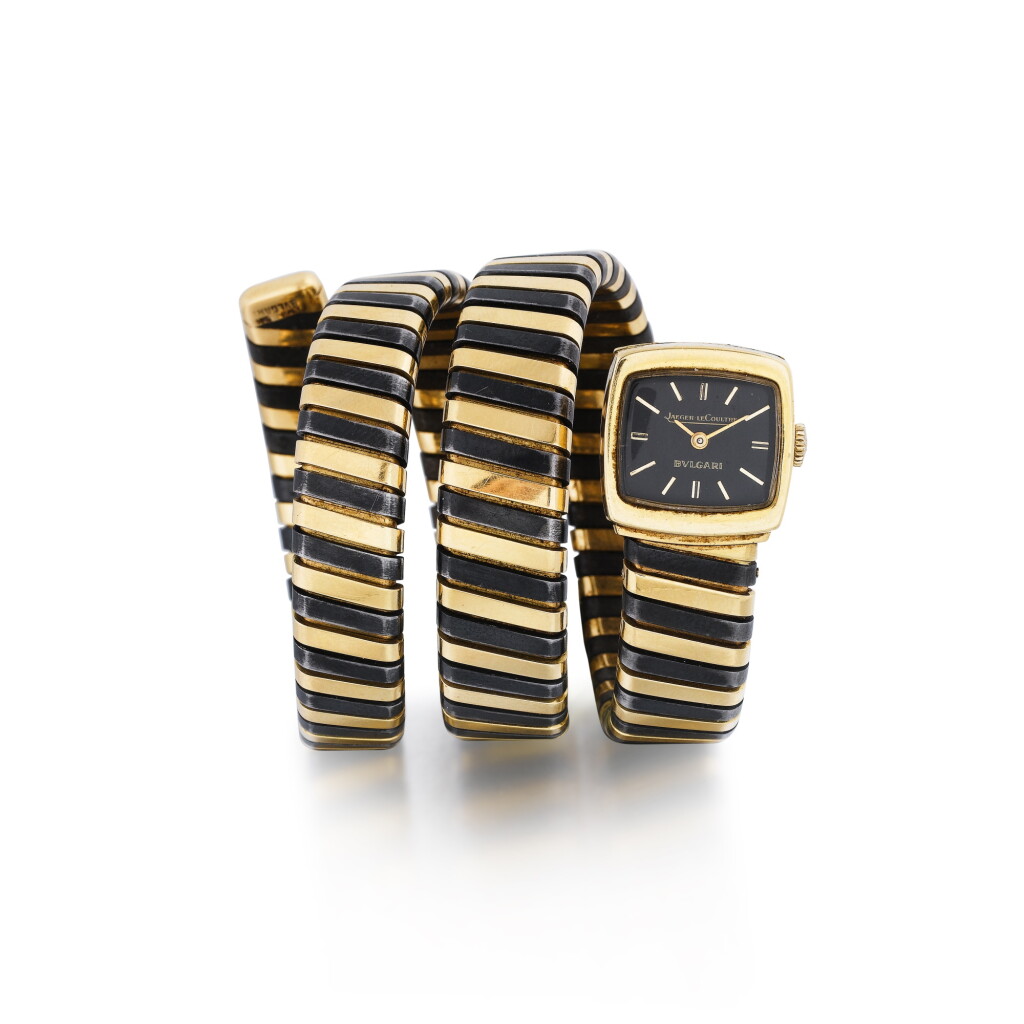 View full screen - View 1 of Lot 13. Tubogas gold bracelet watch, 'Serpenti' | Montre bracelet tubogas or, "Serpenti".