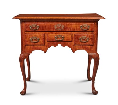 View full screen - View 1 of Lot 1523. Exceptional Queen Anne Carved and Figured Maple Dressing Table, Philadelphia, Pennsylvania, Circa 1760.