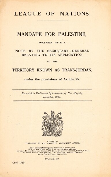 View full screen - View 1 of Lot 191. Palestine, British Mandate, 2 pamphlets.