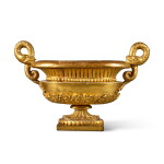 An Italian Neoclassical Giltwood Two-Handled Urn, 19th century