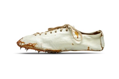 Bill Bowerman Handmade Waffle Spike Shoes and Handwritten Note for John Mays