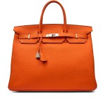 Orange Clemence Birkin 40 Palladium Hardware, 2009