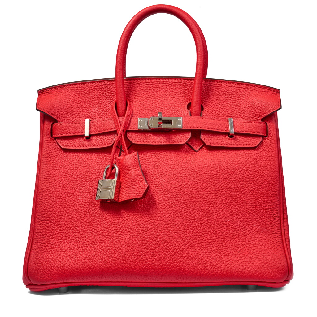 View full screen - View 1 of Lot 22. Rouge de Coeur Togo Birkin 25 Palladium Hardware, 2019.