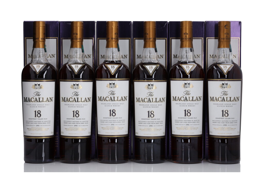 View full screen - View 1 of Lot 16. The Macallan 18 Year Old Sherry Oak 43.0 abv 1995 (6 Bottles 70cl).