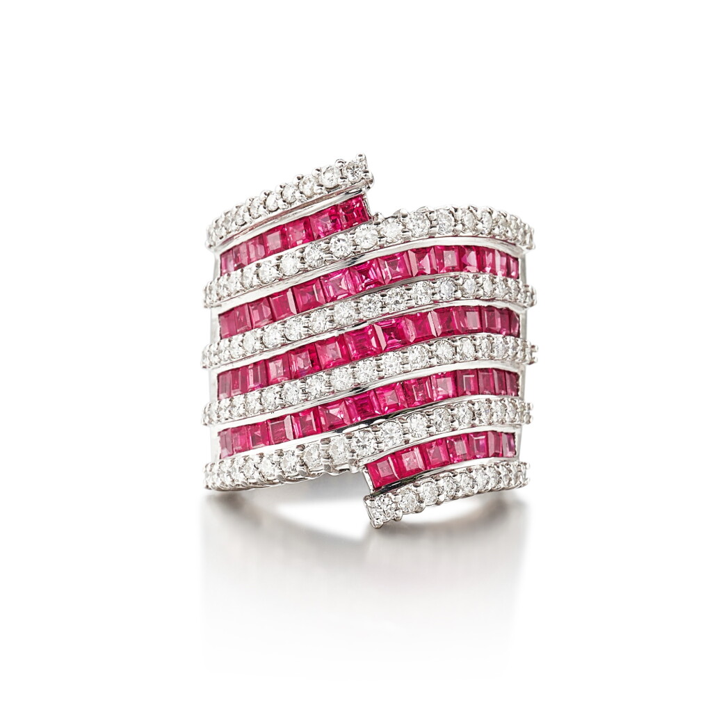 View full screen - View 1 of Lot 508. Ruby and Diamond Ring | 紅寶石 配 鑽石 戒指.