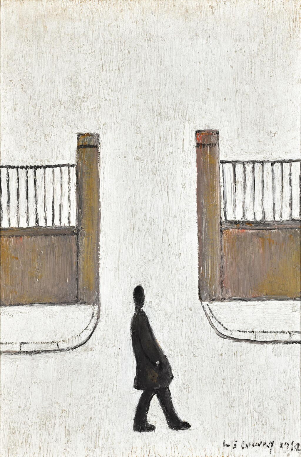 View full screen - View 1 of Lot 142. LAURENCE STEPHEN LOWRY, R.A. | MAN LOOKING AT SOMETHING.