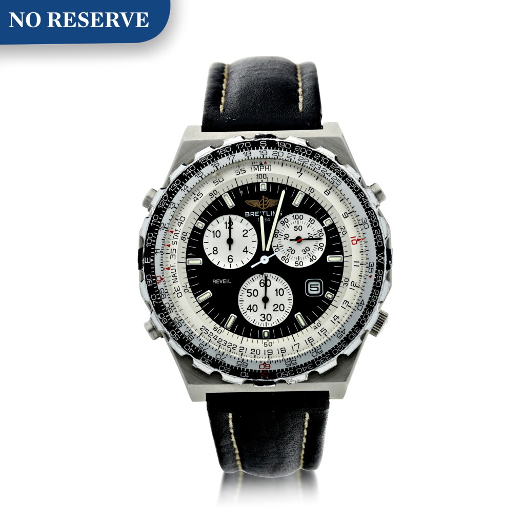 View full screen - View 1 of Lot 208. REFERENCE 80975 NAVITIMER JUPITER PILOT A STAINLESS STEEL CHRONOGRAPH WRISTWATCH, CIRCA 1990.