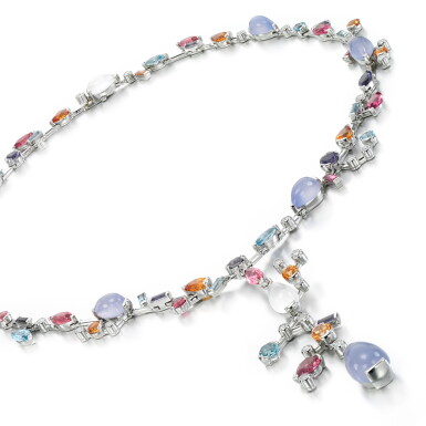 View full screen - View 1 of Lot 87. Gem set and diamond necklace, 'Meli Melo'.