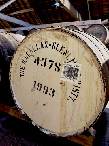 View full screen - View 1 of Lot 1. Macallan Hogshead #4378 54.43 abv 1993 (1 cask) .