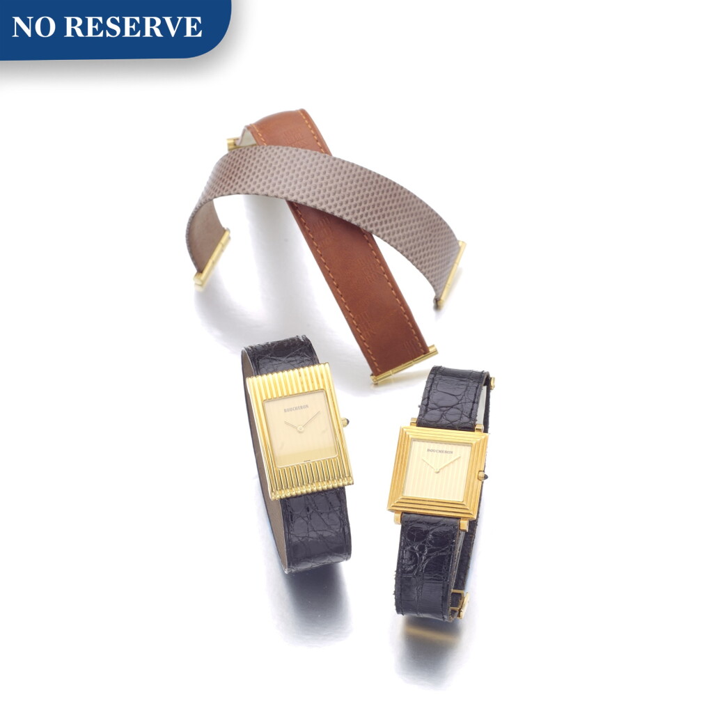 View full screen - View 1 of Lot 516. BOUCHERON | TWO GOLD WRISTWATCHES .