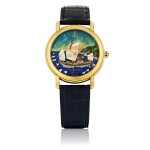 ULYSSE NARDIN | SAN MARCO CHUNG CHUN, LIMITED EDITION PINK GOLD WRISTWATCH WITH CLOISONNÉ ENAMEL DIAL CIRCA 1998