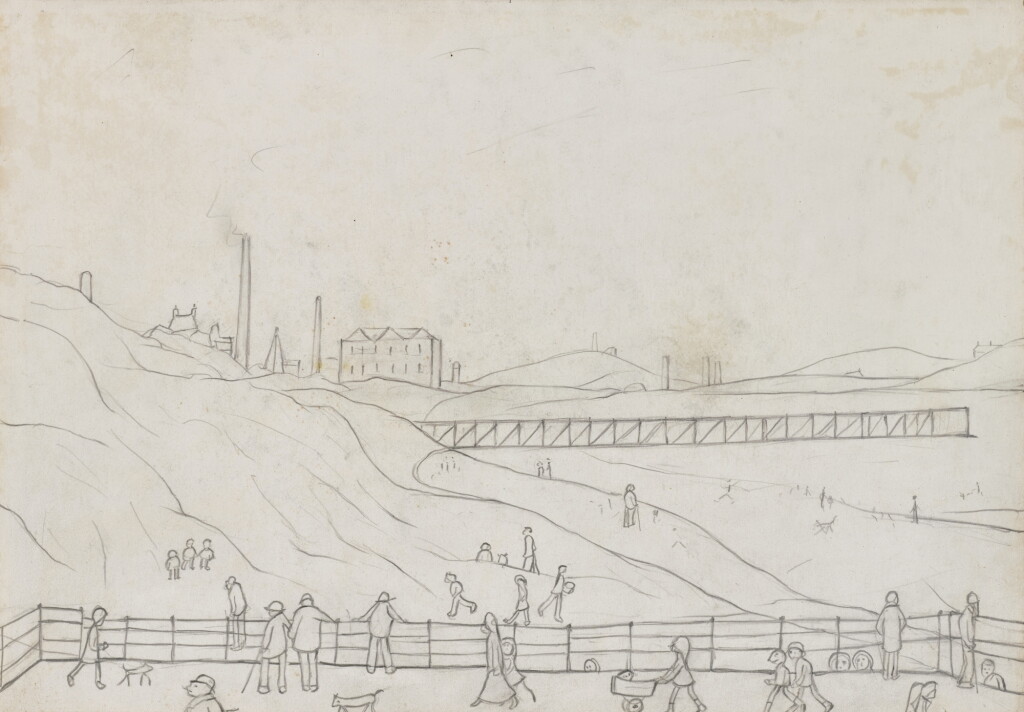 View full screen - View 1 of Lot 358. Industrial Landscape With Figures.