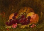 WILLIAM MOORE DAVIS | STILL LIFE WITH GRAPES AND PEACHES