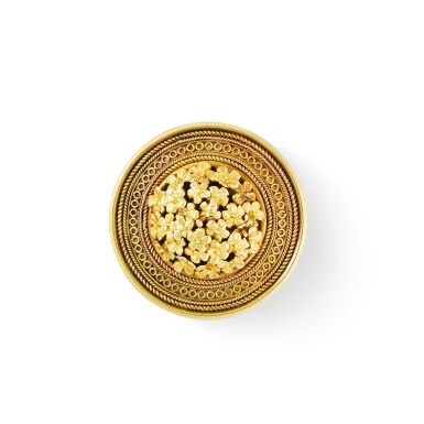 View full screen - View 1 of Lot 225. Castellani | Broche or, "Millefiori" | Gold brooch 'Millefiori'.