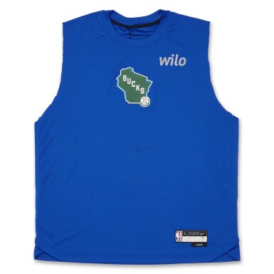 View full screen - View 1 of Lot 124. Chris Livingston Milwaukee Bucks 2023-2024 City Edition Warmup Set.