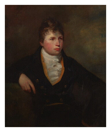 View full screen - View 1 of Lot 130. SIR DAVID WILKIE, R.A. | PORTRAIT OF ALEXANDER AITKEN, HALF LENGTH, WEARING A DARK COAT WITH A BUFF WAISTCOAT AND A WHITE STOCK.