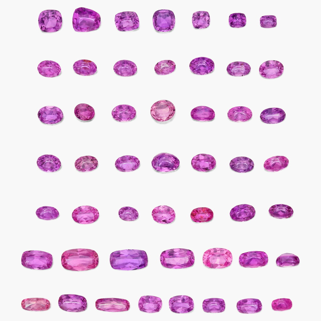 View full screen - View 1 of Lot 545. Collection of Unmounted Pink and Purple Sapphires.