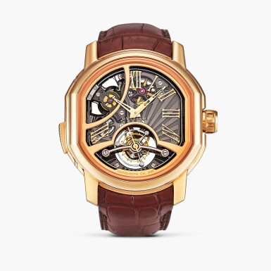 View full screen - View 1 of Lot 2212. Carillon Tourbillon, Reference BRRP48GTBMR | A limited edition pink gold semi-skeletonised carillon minute repeating tourbillon wristwatch with power reserve indication, Circa 2013.