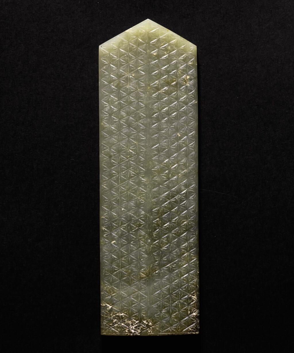 View full screen - View 1 of Lot 245. A CELADON JADE TABLET, GUI MING DYNASTY | 明 青玉圭.
