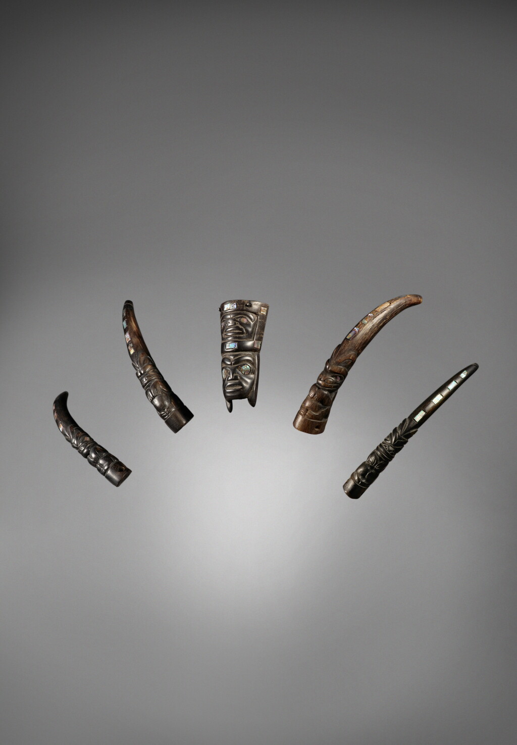 View full screen - View 1 of Lot 71. Tlingit or Tsimshian Shaman's Headdress Attachments.