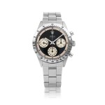 ROLEX | 'PAUL NEWMAN' DAYTONA, REF 6239, STAINLESS STEEL CHRONOGRAPH WRISTWATCH WITH BRACELET CIRCA 1969