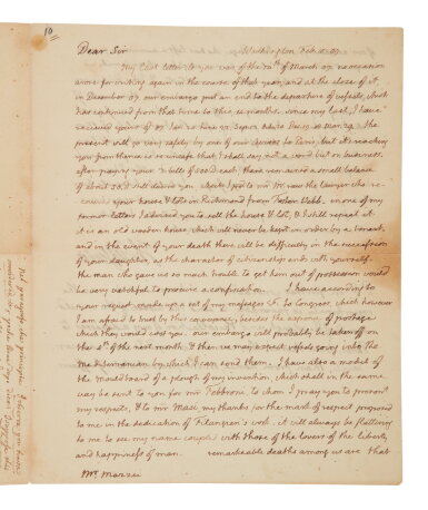 View full screen - View 1 of Lot 1060. Jefferson, Thomas | President Jefferson writes that his "retirement from office … will be a day of great relief & joy to me".