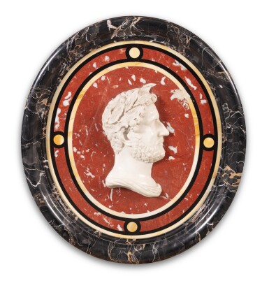 View full screen - View 1 of Lot 104. A modern marble medallion, in antique style .