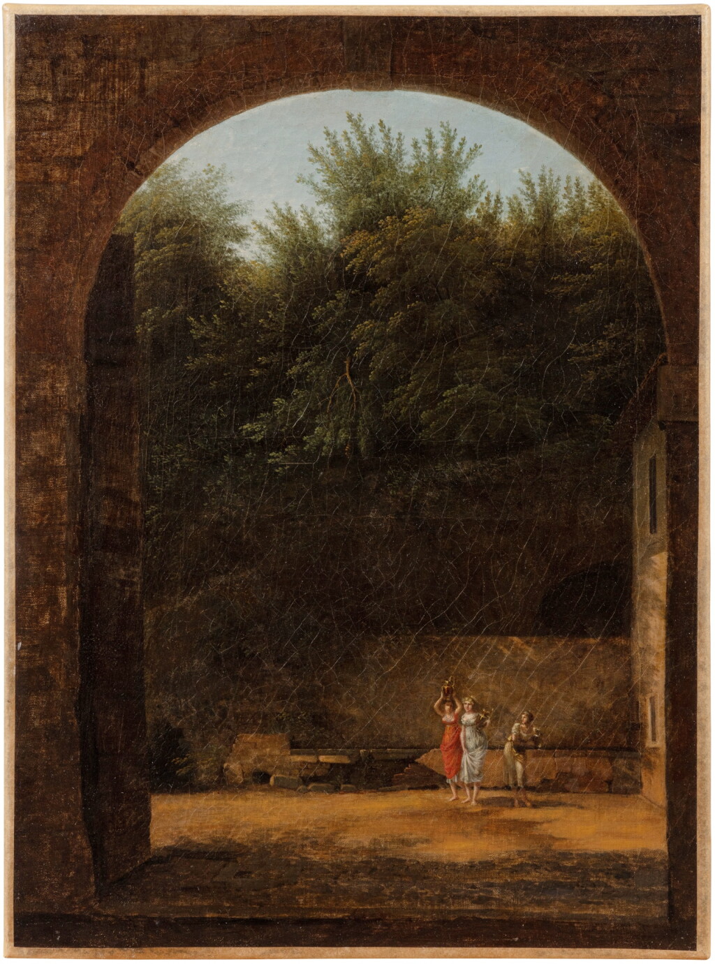 View full screen - View 1 of Lot 142. A view of a sunlit courtyard seen through an archway.