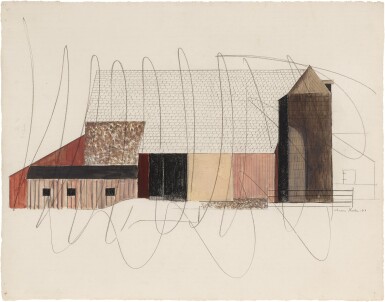 View full screen - View 1 of Lot 7. CHARLES SHEELER | STUDY FOR 'BUCKS COUNTY BARN'.