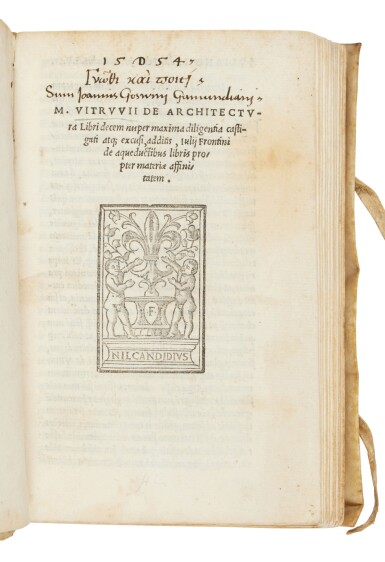 View full screen - View 1 of Lot 325. Vitruvius, De architectura libri decem, Florence, Heirs of Filippo I Giunta, 1522, contemporary vellum.