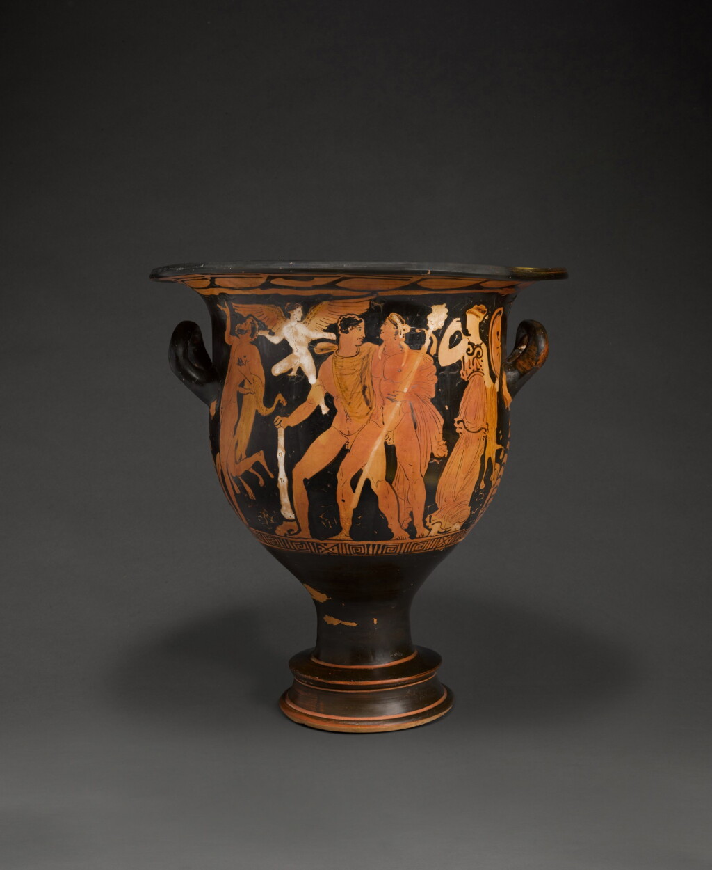 View full screen - View 1 of Lot 166. A Late Attic Red-figured Pottery Bell Krater, circa 330-320 B.C..