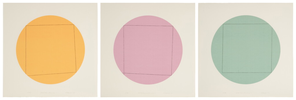 View full screen - View 1 of Lot 989. Distorted Square Within a Circle: 3 Prints.