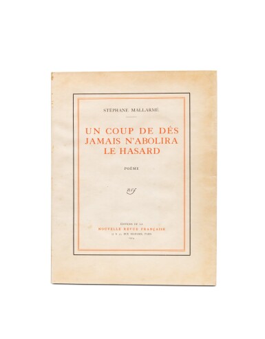 View full screen - View 1 of Lot 140. Un coup de dés... Paris, NRF, 1914. Grand in-4, broché. Édition originale. Ex. sur vélin d'Arches..
