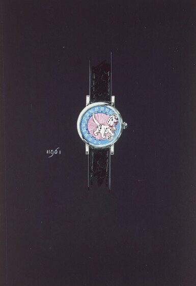 View full screen - View 1 of Lot 1008. An original prototype design of a Gerald Genta Fantasy wristwatch with accompanying NFT, Circa 1992 .