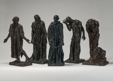 View full screen - View 1 of Lot 17. Les Bourgeois de Calais: five bronzes.