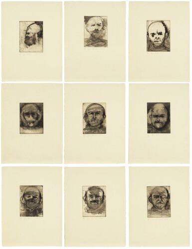 View full screen - View 1 of Lot 751. Self-Portraits — Second Published State (The Dartmouth Portraits) (Williams College 184-192).