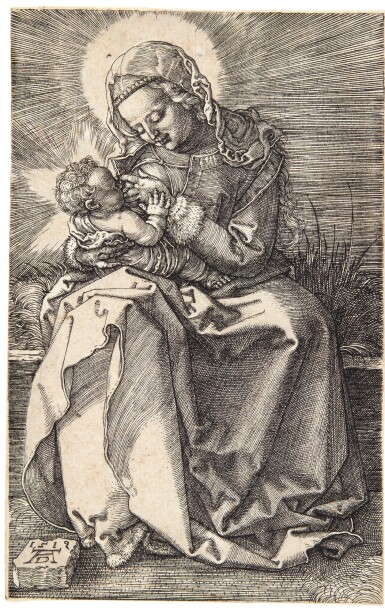 View full screen - View 1 of Lot 34. ALBRECHT DÜRER | THE VIRGIN NURSING THE CHILD (B. 36; M., HOLL. 39).