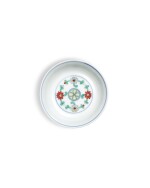 A fine and rare doucai 'floral' saucer dish, Mark and period of Yongzheng | 清雍正 鬪彩花卉紋小盤 《大清雍正年製》款