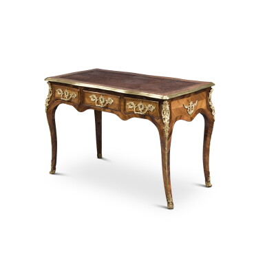 View full screen - View 1 of Lot 3. A Louis XV tulipwood and kingwood bureau plat, circa 1750.