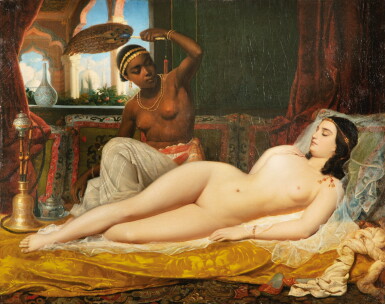 View full screen - View 1 of Lot 121. JEAN-FRANÇOIS-ARMAND-FÉLIX BERNARD | ODALISQUE WITH A SLAVE.