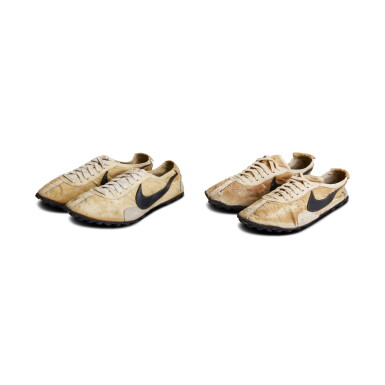 View full screen - View 1 of Lot 5. Two Pairs of Nike Waffle Racing Flats ‘Moon Shoes’.
