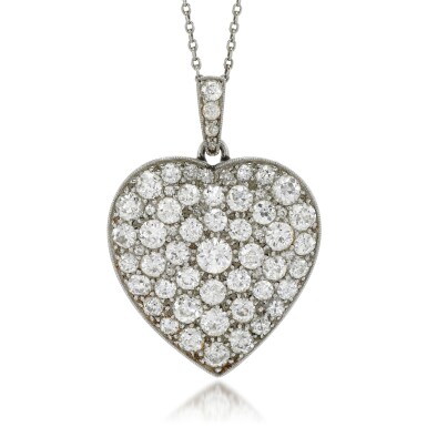 View full screen - View 1 of Lot 3. Diamond pendant necklace, 1920s.