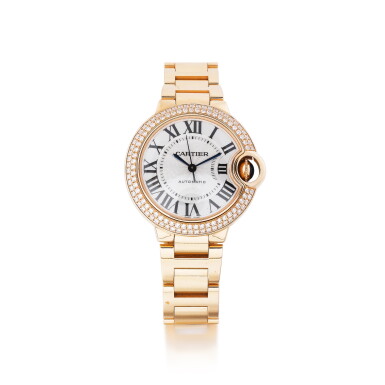 View full screen - View 1 of Lot 80. Montre bracelet de dame or et diamants, "Ballon Bleu" | Lady's gold and diamond bracelet watch, 'Ballon Bleu'.