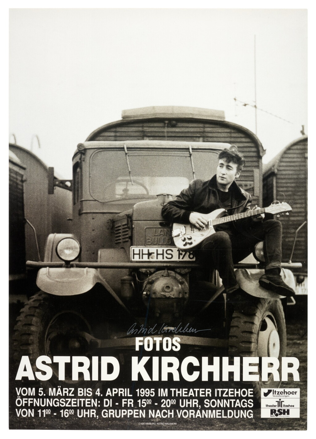 View full screen - View 1 of Lot 50. Astrid Kirchherr (1938–2020) | poster for a photography exhibition 5 March – 4 April 1995, Hamburg.