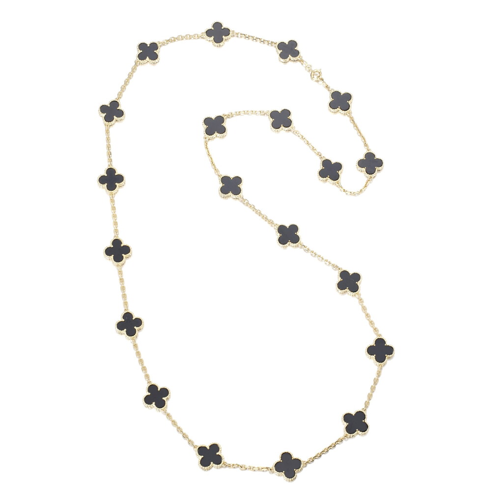 View full screen - View 1 of Lot 1122. Onyx and gold sautoir, 'Alhambra'.